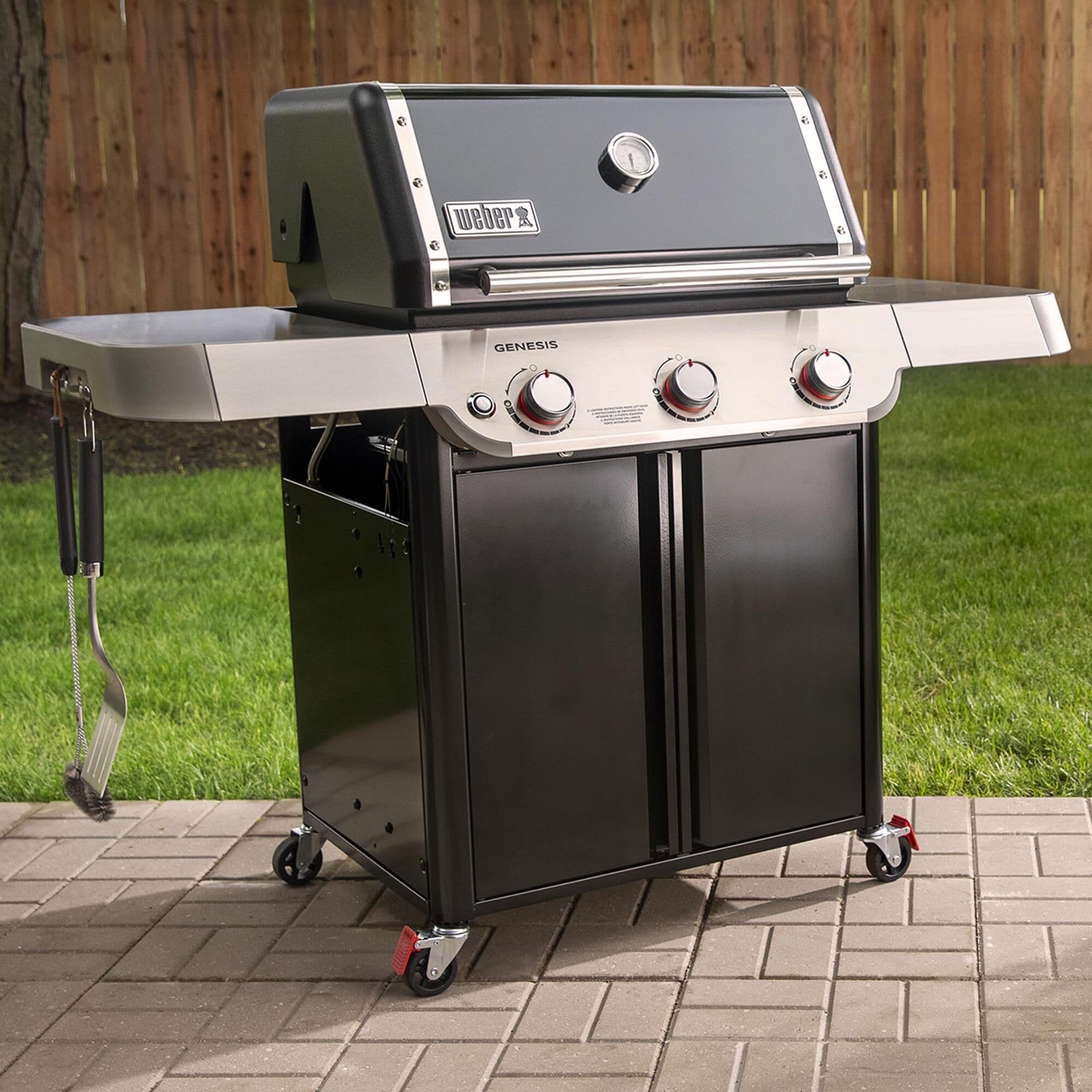 Weber Genesis E 315 3 Burner Liquid Propane Gas Grill in Black
