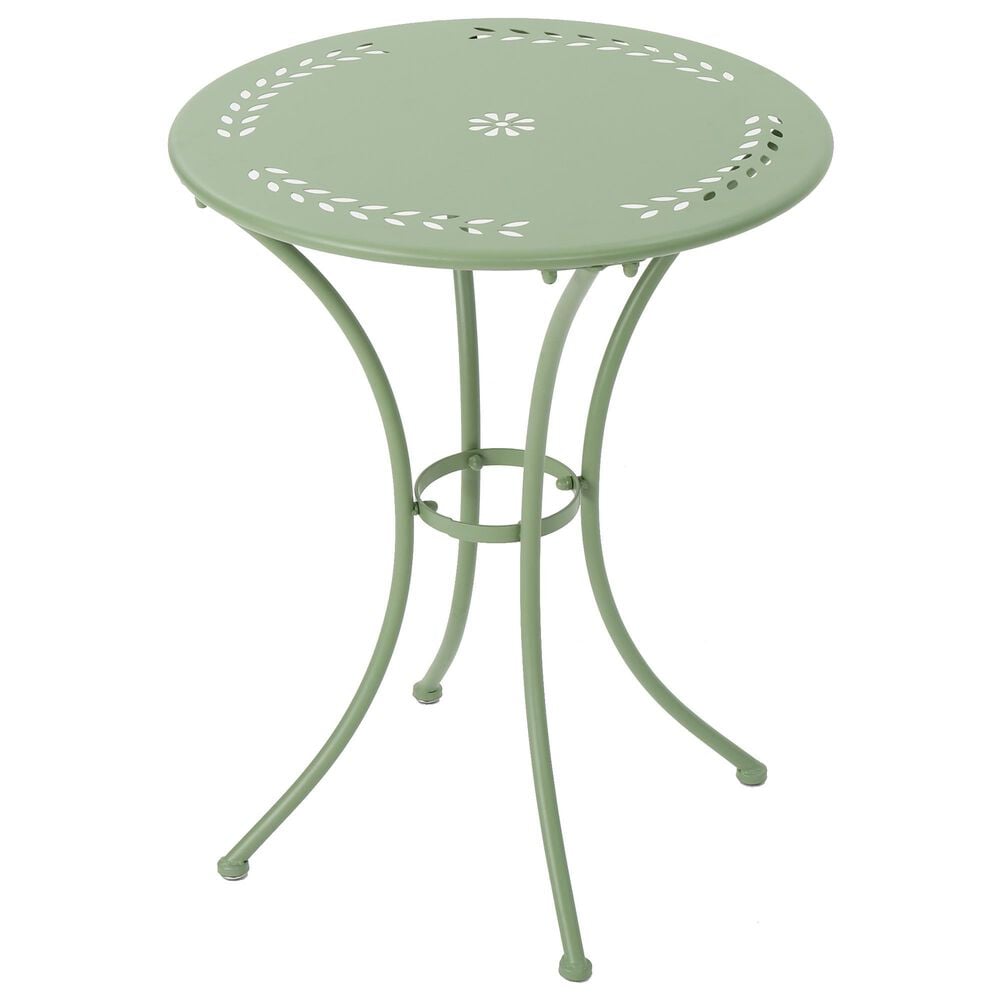 Hearth and Haven Lourdes 3-Piece Iron Bistro Set in Green, , large