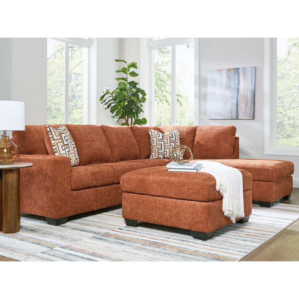 Ashley Aviemore 2-Piece Sectional with Right-Facing Chaise in Spice, , large
