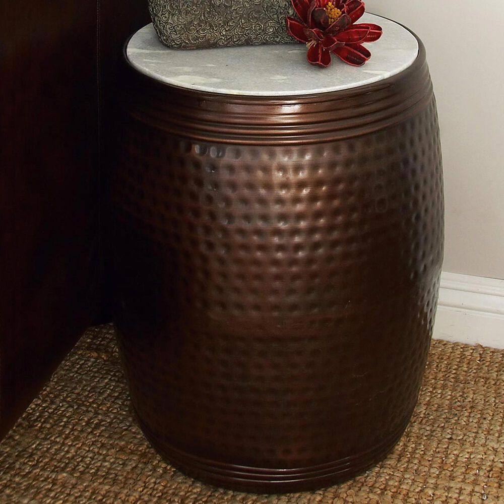 Uma Enterprises 19&quot; Industrial Accent Table in Brown, , large