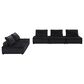 HOMLUX Anna C 5-Piece Stationary Sectional Sofa in Black Velvet, , large