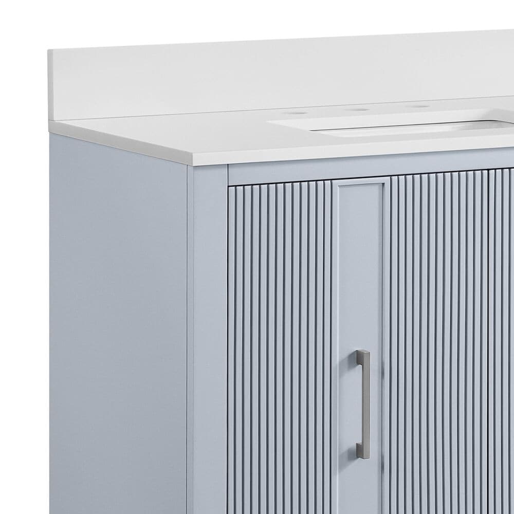 37B Fenwick 36" Single Bathroom Vanity in Soft Blue with Glossy White Composite Stone Top and Backsplash, , large