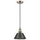 Golden Lighting Orwell 1-Light Small Pendant with Matte Black Shade in Aged Brass, , large