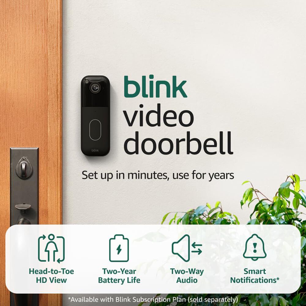 Blink Video Doorbell with Add-On in Black, , large