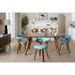 Lumisource Gardenia Swivel Arm Chair with Teal Upholstered in Walnut, , large