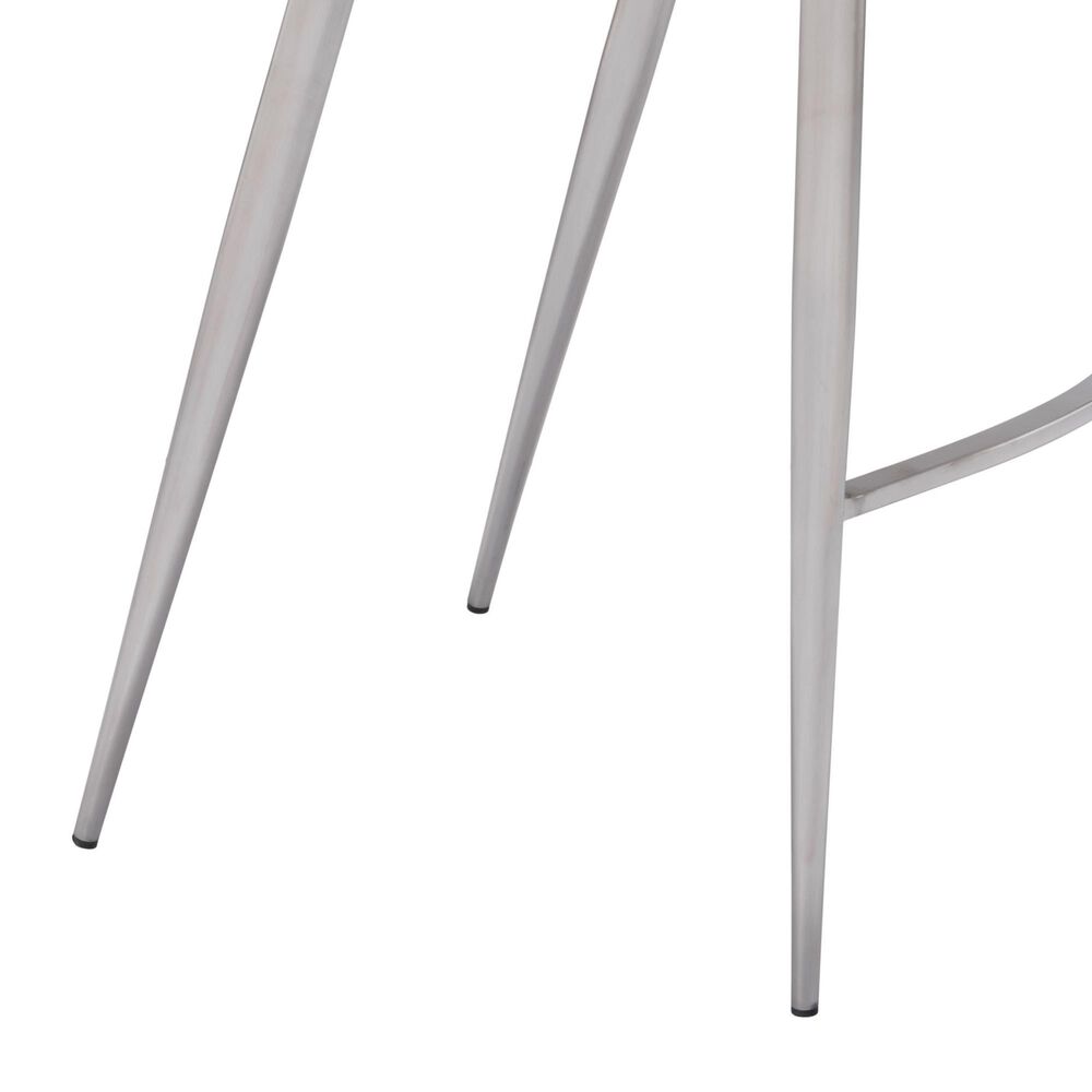 Zuo Modern Magnus Bar Stool in White and Silver &#40;Set of 2&#41;, , large