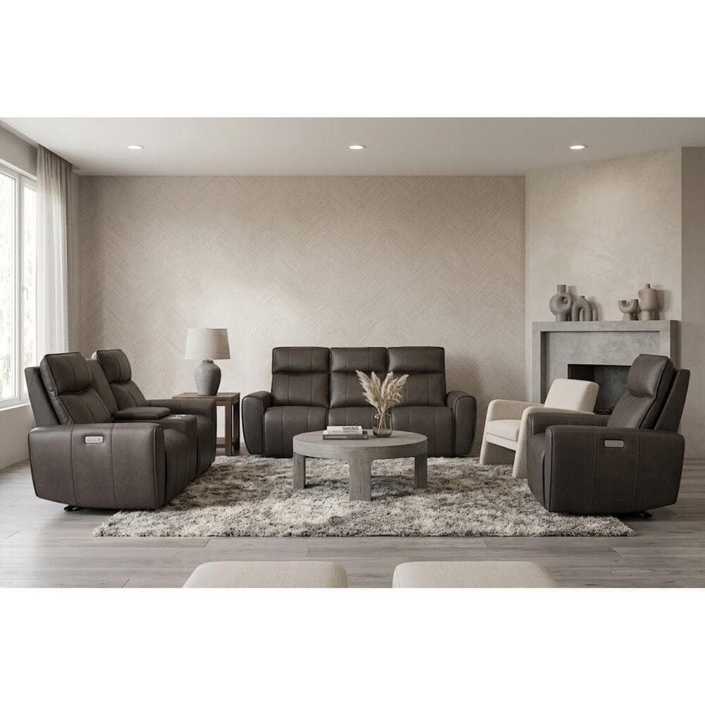 Aurora Furnishings Power Headrest Reclining Loveseat in Dallas Espresso, , large