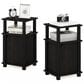 HOMLUX 3-Tier End Table with Door in Espresso and Black (Set of 2), , large