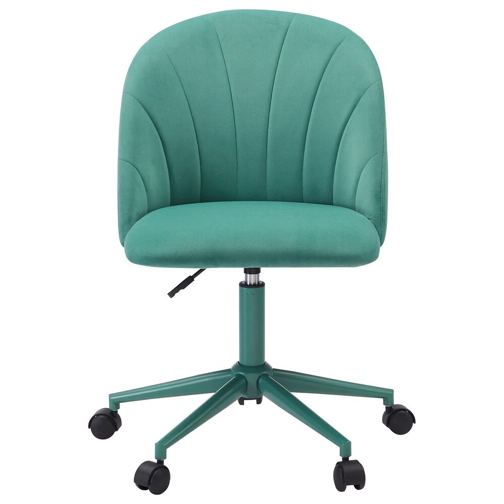 Linon Home Decor Adalynn Swivel Desk Chair in Aqua, , large