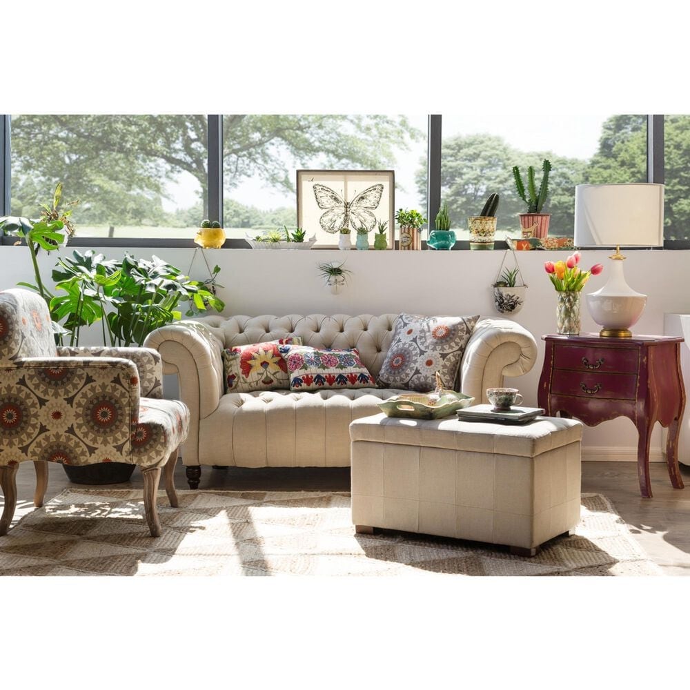 Creative Coop Arden Ceramic Table Lamp in Gold and Cream, , large