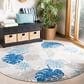 Safavieh Cabana CBN831F 5"3" Round Grey and Blue Indoor/Outdoor Area Performance Rug, , large