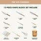 Green Pan Elite 13-Piece Knife Block Set with Light Wood Handles in Stainless Steel, , large