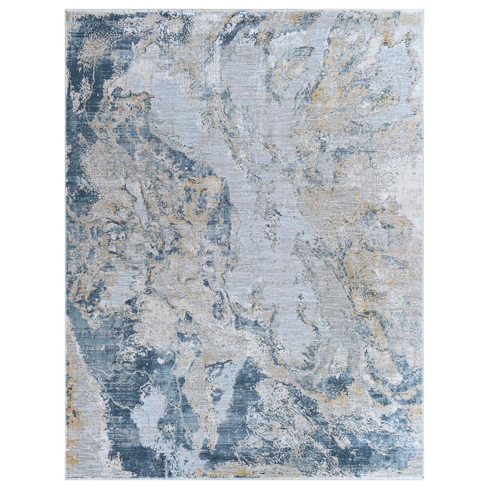 Surya Brunswick 10" x 14" Sage, Gray, White and Blue Area Rug, , large