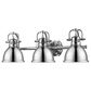 Golden Lighting Duncan 3-Light Bath Vanity in Chrome with Chrome Shades, , large