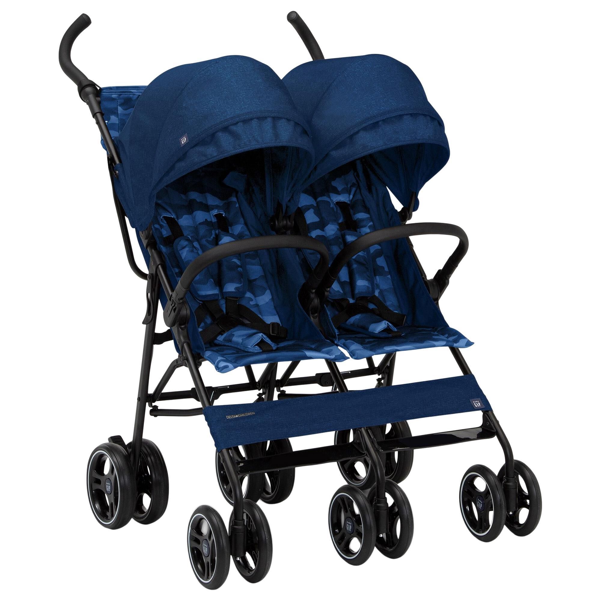 Delta Classic Side By Side Double Stroller in Navy Camo NFM
