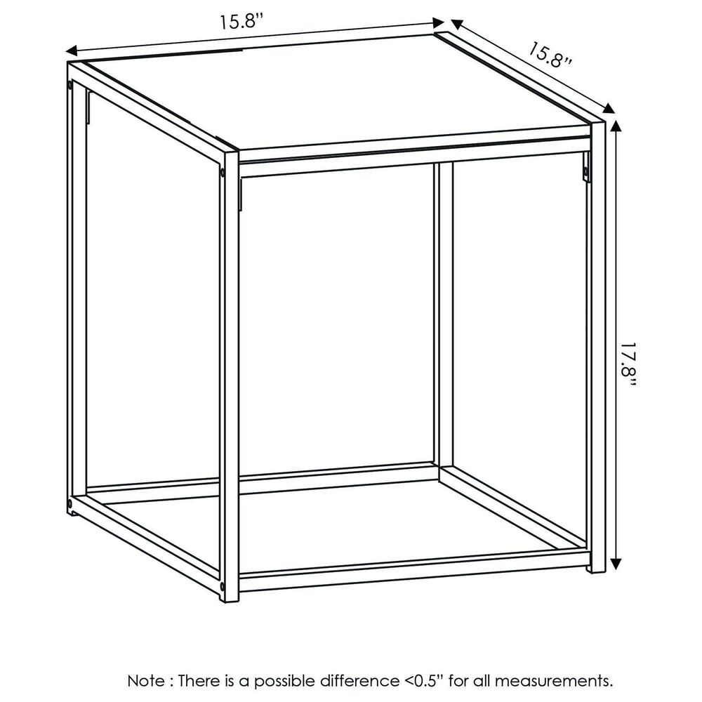 HOMLUX 1-Tier End Table in Americano and Black, , large