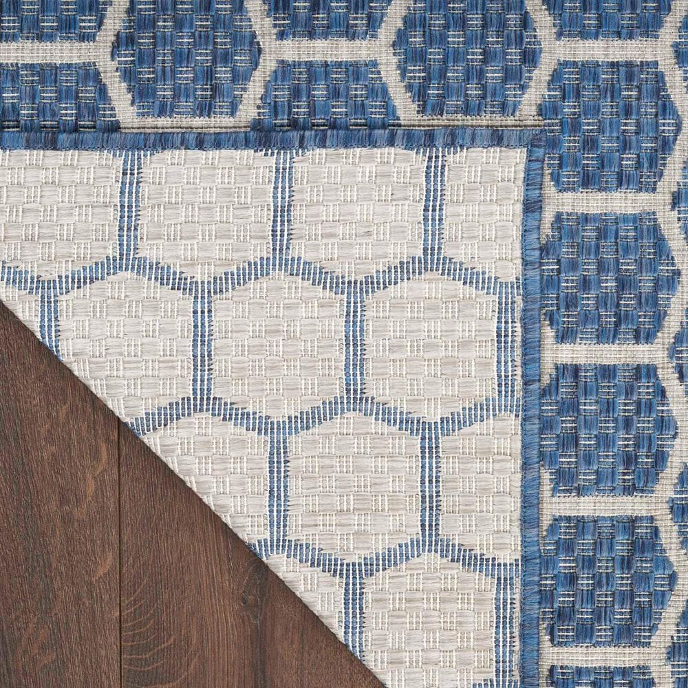 Nourison Twist Reversible 4&#39; x 6&#39; Blue Indoor/Outdoor Area Rug, , large