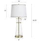 Flair Industries Table Lamp in Clear Seeded and Antique Brass, , large