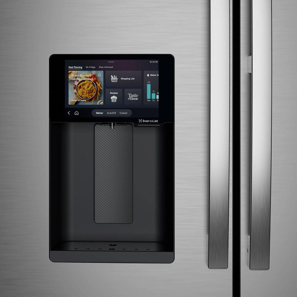 GE Profile 22.4 Cu. Ft. Smart Counter-Depth 4-Door French-Door Refrigerator with Kitchen Assistant in Fingerprint Resistant Stainless Steel, , large