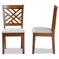 Baxton Studio Caron Side Chair with Grey Cushion in Walnut Brown (Set of 2), , large