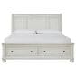 Ashley Robbinsdale King Storage Bed and Two Nightstands in Antique White, , large
