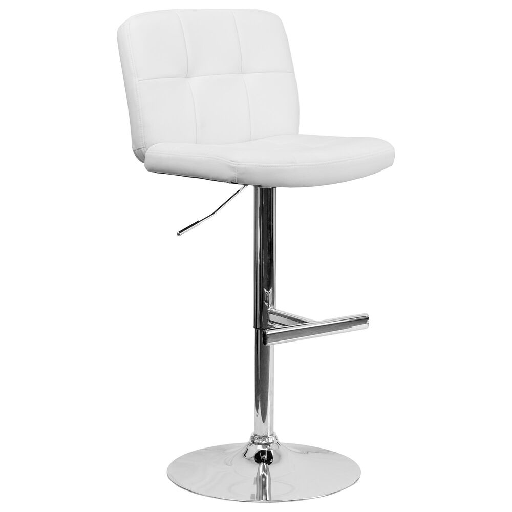 Flash Furniture Adjustable Barstool in White, , large