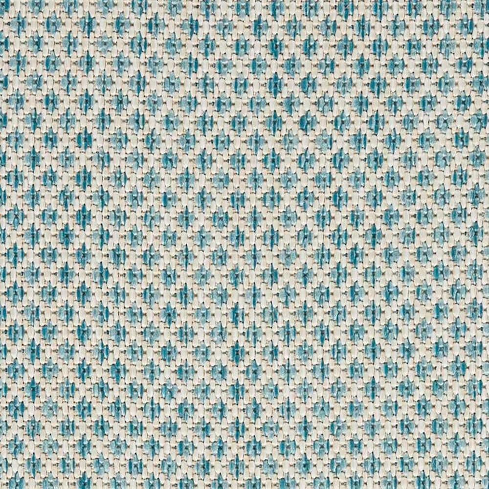 Nourison Courtyard Ivory and Aqua 8&#39; x 10&#39; Indoor/Outdoor Area Rug, , large