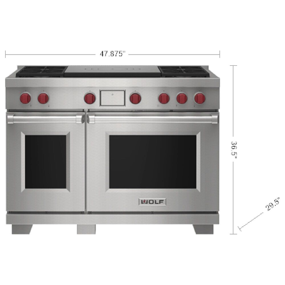 Wolf Appliances 7.8 Cu. Ft. Freestanding Dual Fuel Range with Liquid Propane and French Top in Stainless Steel, , large