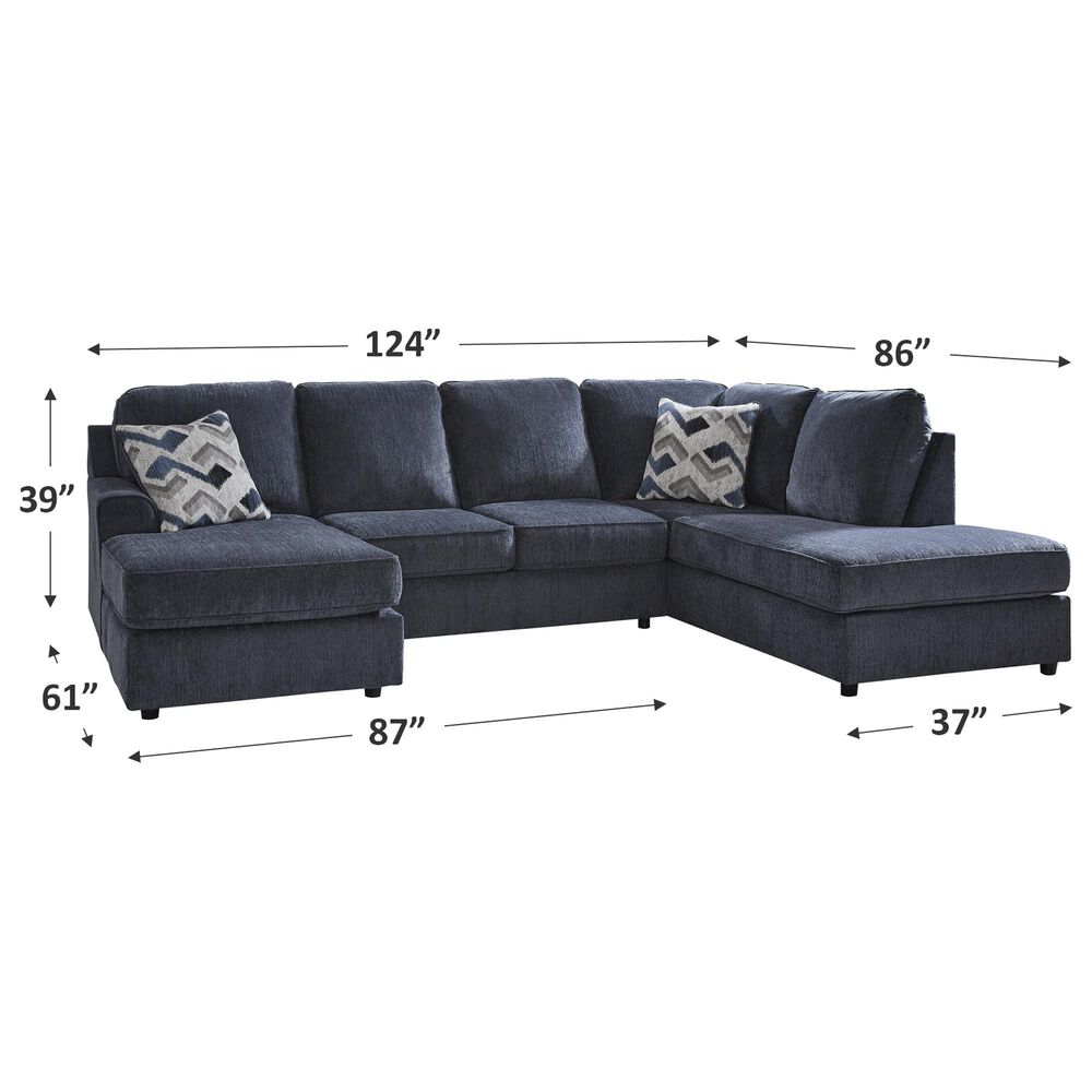 Ashley Maxon Place 2-Piece Left Facing Stationary Sectional in Navy, , large