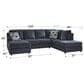 Ashley Maxon Place 2-Piece Left Facing Stationary Sectional in Navy, , large