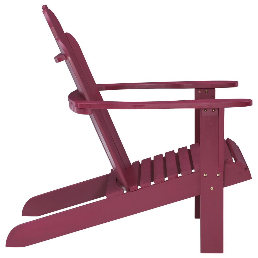 Linon Home Decor Adirondack Patio Chair in Red, , large