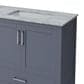 Lexora Home Jacques 80" Double Bathroom Vanity in Dark Grey with 2 cm White Carrara Marble Top and Rectangular Sinks, , large