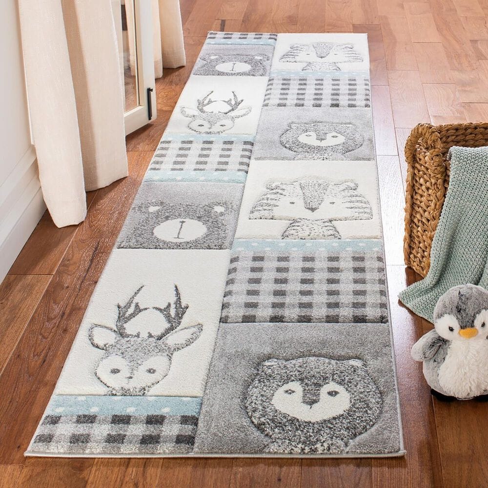 Safavieh Carousel 2&#39;3&quot; x 10&#39; Grey and Ivory Kids Runner, , large