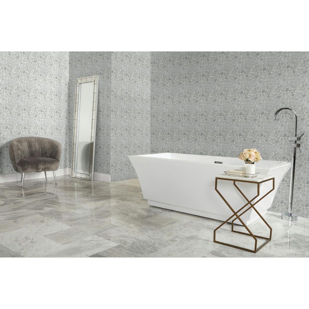 Dal-Tile Gamma Mystic 13&#39;&#39; X 13&#39;&#39; PEBBLE Natural Stone Mosaic Sheet, , large
