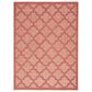 Nourison Easy Care 9" x 12" Coral and Orange Indoor/Outdoor Area Rug, , large
