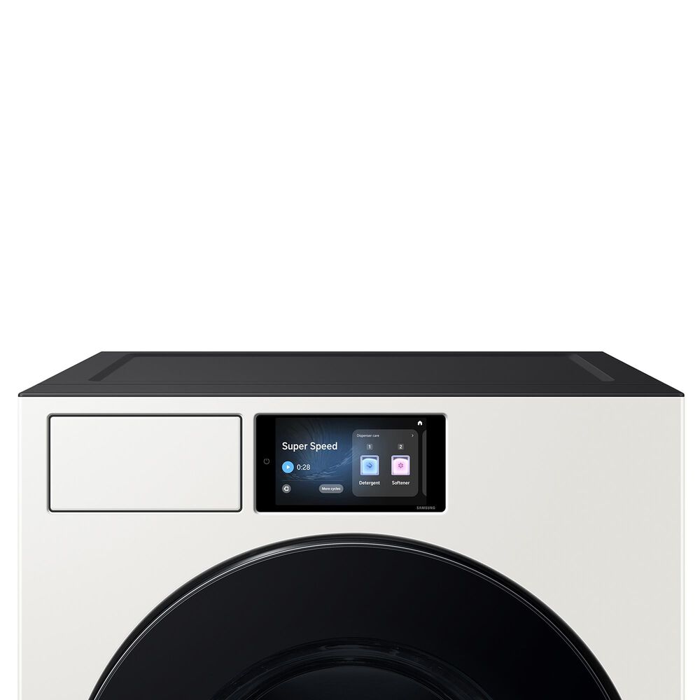 samsung Bespoke 5.3 Cu. Ft. Front Load Washer and 7.6 Cu. Ft. Front Load Electric Dryer in Ivory, , large