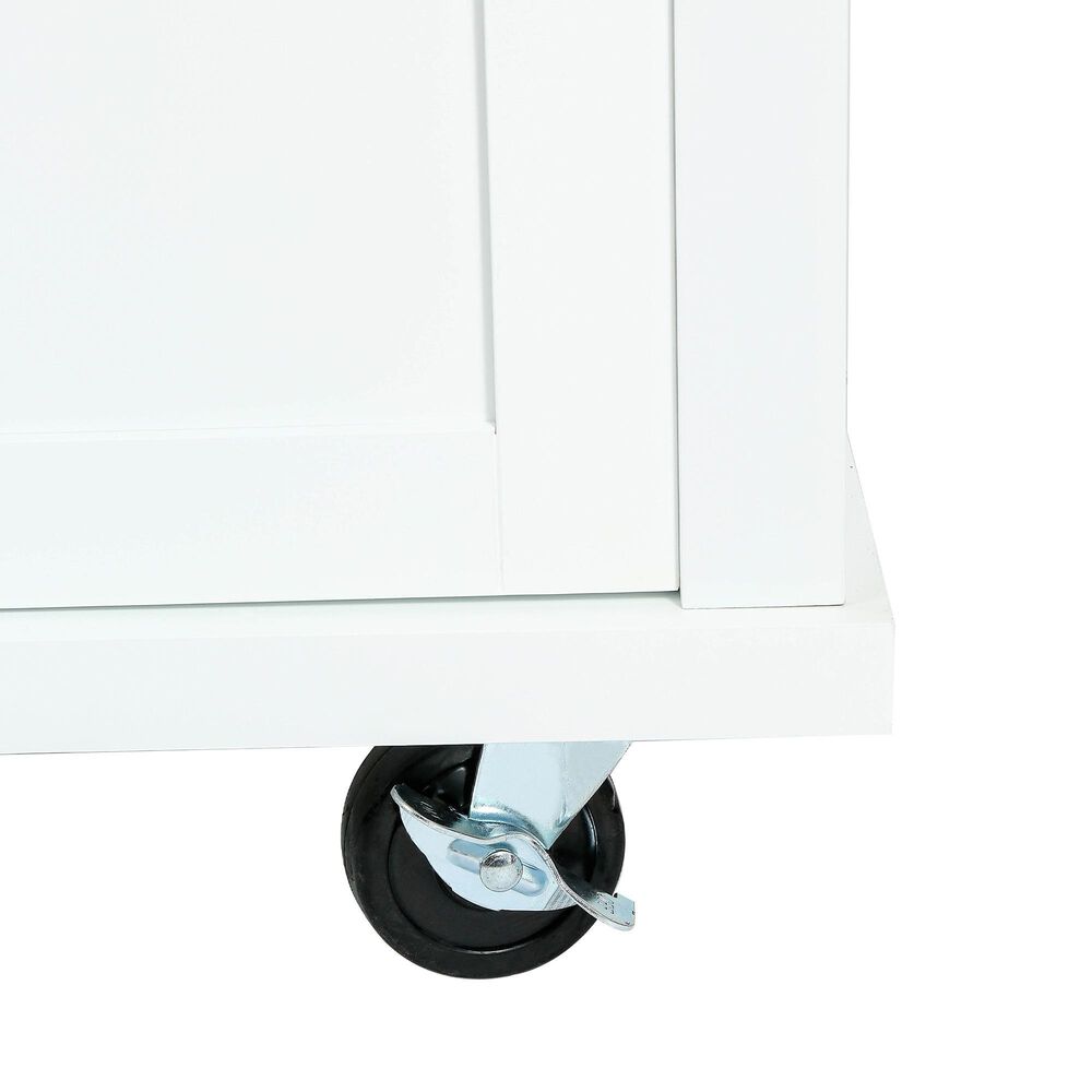 HOMLUX 53" Kitchen Island with Drop-Leaf in White, , large