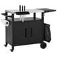 HOMLUX 45" Outdoor Kitchen Island in Black and Stainless Steel, , large