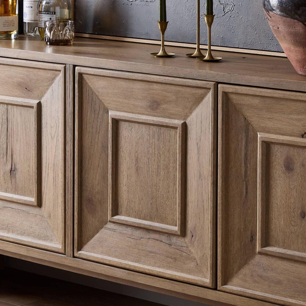 Four Hands Haiden Adela 4-Door Sideboard in Drifted Oak Veneer, , large