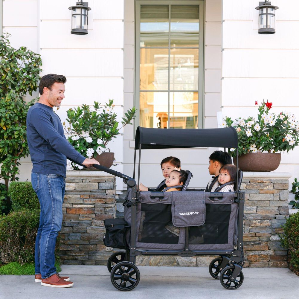 Wonderfold Elite Pro 4-Seater Stroller Wagon in Charcoal Gray, , large