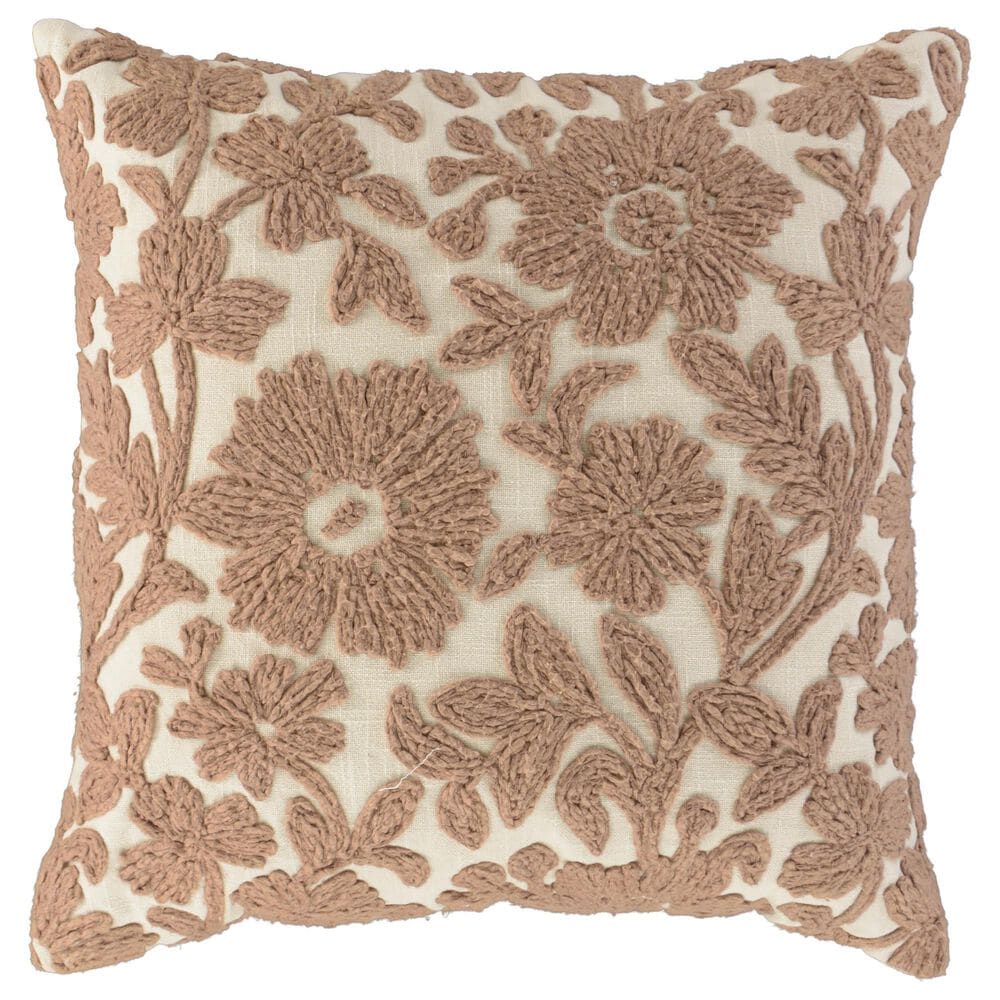 RIZZY 20" Square Throw Pillow in Natural and Mocha, , large