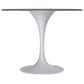 Leisuremod LeisureMod Verve Collection 36 Round Dining Table, White Base with Sintered Stone Grey Top, , large
