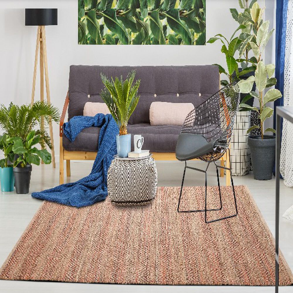 L&amp;R Resources Natural Fiber Burgundy 7'9" x 9'9" Area Rug, , large