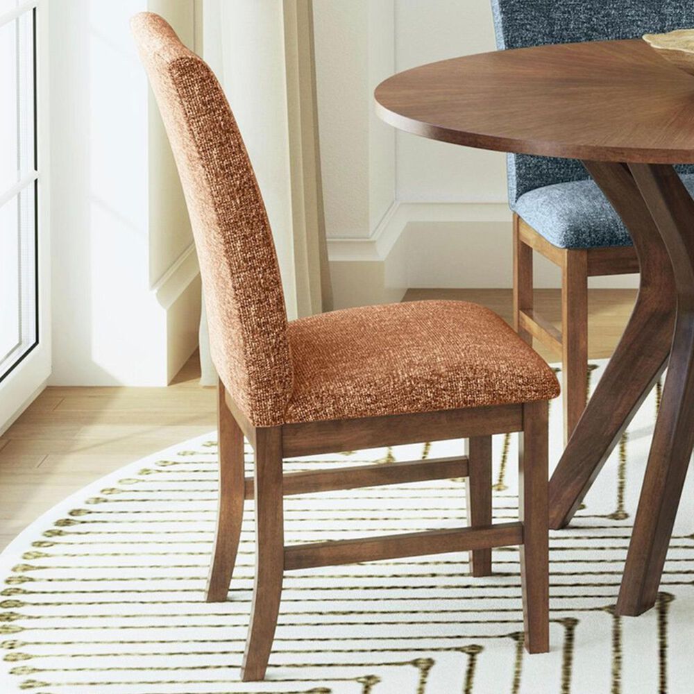 37B Santa Barbara Side Chair with Orange Cushion in Walnut, , large