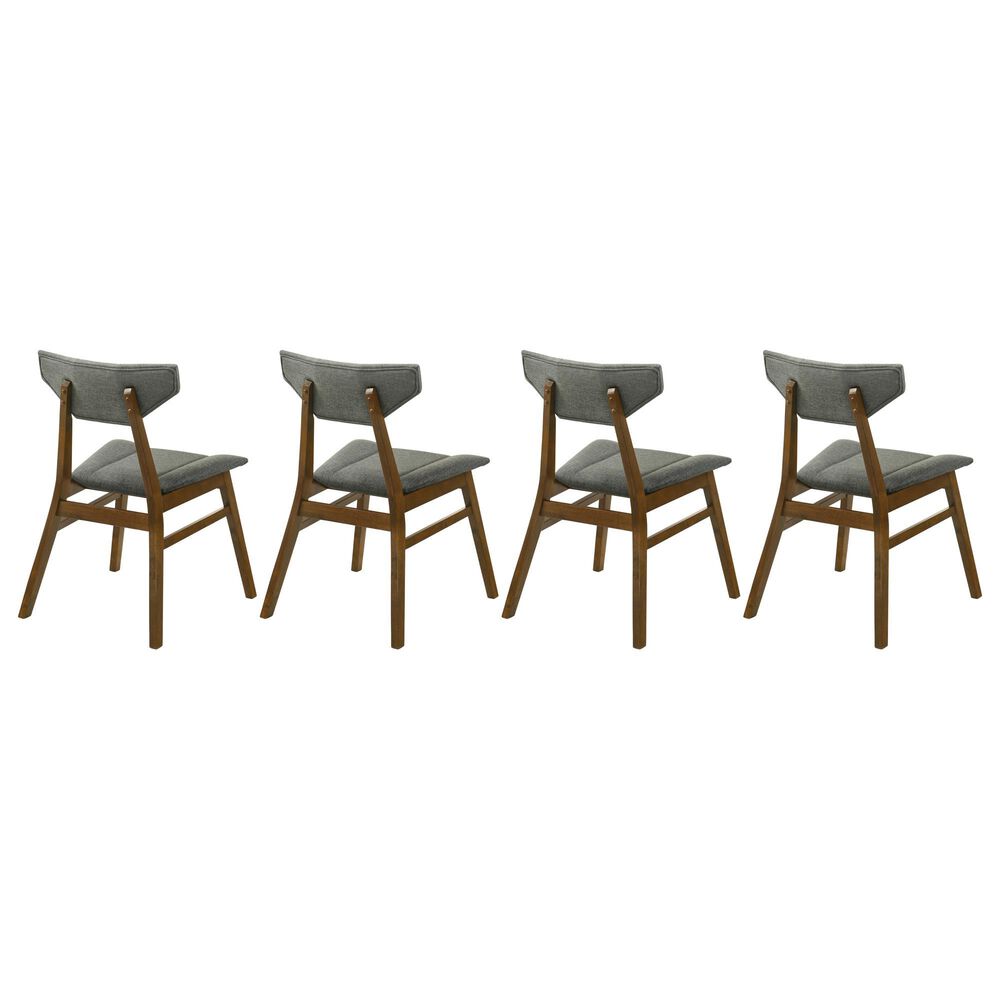 Armen Living Amaris Side Chair with Charcoal Upholstery in Warm Walnut (Set of 4), , large