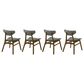 Armen Living Amaris Side Chair with Charcoal Upholstery in Warm Walnut (Set of 4), , large