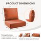 Sunwell Garden 22" Outdoor Seat and Back Cushion Set in Orange (Set of 3), , large