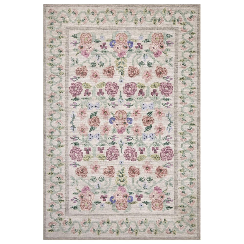Rifle Paper Co. x Loloi Rosa 8"4" x 11"6" Ivory Area Rug, , large