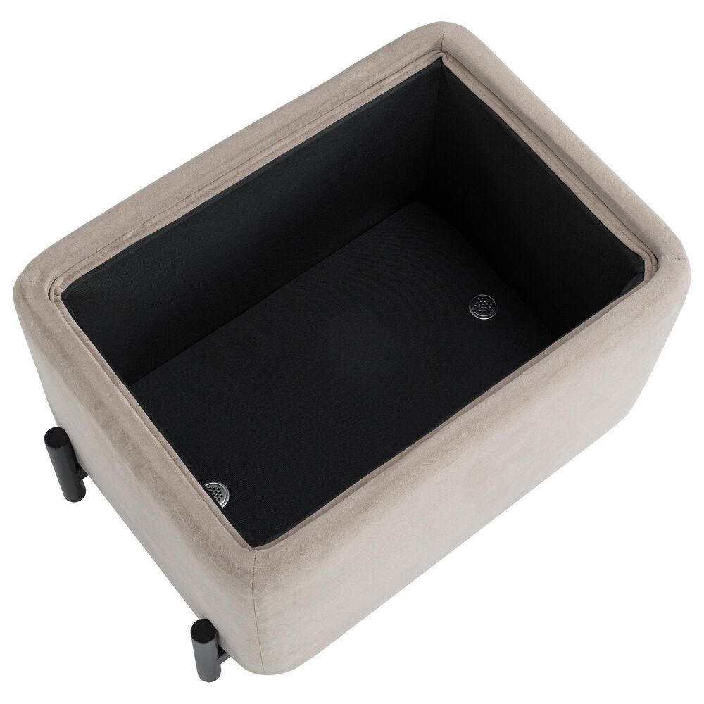 Lifestyle Solutions Kona Small Storage Ottoman in Taupe, , large