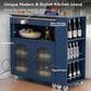HOMLUX 56" Kitchen Island with Extended Table in Navy Blue, , large